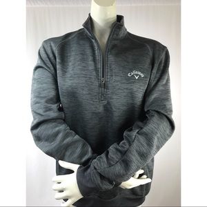 CALLAWAY MEN'S THERMAL QUARTER-ZIP FLEECE PULLOVER